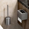 thumbnail image 2 of Toilet brush, Polypropylene inner bucket, White brush, BPA free, Metallic. Measures 9 x 9 x 35 cm, 2 of 5