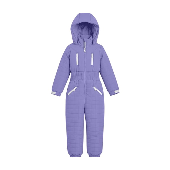 Mercatoo Girls Snaw Suit for Kids Overalls Ski Suit Solid Color Padded Jumpsuits Hoodie Snowsuit Warm Winter Coat Cozy Clothes