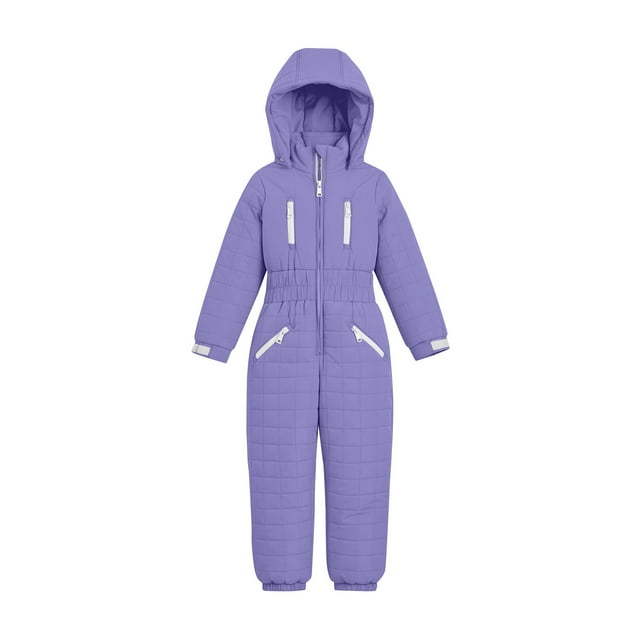 Comdrip Combinaison de Neige pour Enfants Combinaison de Neige pour Enfants Combinaisons de Ski Imperméables Isolées Combinaisons d'Hiver Combinaisons de Neige pour Garçons Violet Pâle 160