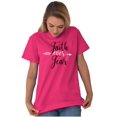 thumbnail image 3 of Breast Cancer Faith Over Fear Fight Women's Graphic T Shirt Tees Brisco Brands S, 3 of 6