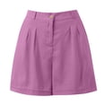 thumbnail image 4 of Conjunto de dos piezas para mujer: camiseta lisa de manga corta con botones en el cuello y pantalones cortos, poliéster spandex, moda informal para verano, 4 of 7