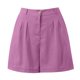 thumbnail image 4 of Conjunto de dos piezas para mujer: camiseta lisa de manga corta con botones en el cuello y pantalones cortos, poliéster spandex, moda informal para verano, 4 of 7