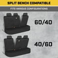 thumbnail image 5 of Cat® FlexFit™ Seat Cover for Cars Trucks SUV, Zipper Split Rear Bench Protector with Durable Canvas Material, Interior Cover in Black, 5 of 9
