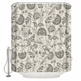 thumbnail image 2 of Grey Paisley Waterproof Fabric Shower Curtain, Boho Flower Botanical Leaf Branch Shower Curtain for Bathroom Curtains Bathtubs Hotel Washable Shower Curtains with 12 Hooks Small 36x78in, 2 of 6