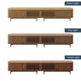 thumbnail image 6 of POVISON-118.11"Mid-Century Modern Tambour Door TV Stand with LED Lights, Walnut Color TV Console, Ash Rolling Door Media Console with legs, 6 of 9