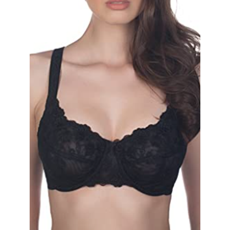 

Femi BLACK Marylin Lace Underwire Balconette Bra US 32F UK 32E