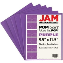 JAM Paper Plastic 2 Pocket School POP Folders, Purple, 6 per Pack