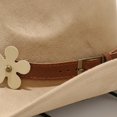 thumbnail image 4 of Hsqqdc Cowgirl Hat with Flower Belt Buckle Wide Brim for Country Concerts, 4 of 7