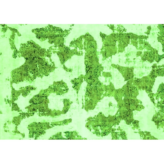 Ahgly Company Indoor Rectangle Abstract Green Modern Area Rugs, 5' x 7'