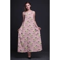 thumbnail image 3 of Bimba Robe de Soirée Longue Maxi à Bretelles Spaghetti Dos Nu Imprimé Floral en Rayonne pour Femmes - Très Grande Taille, 3 of 4