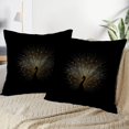 thumbnail image 3 of LALILO Throw Pillow Covers Golden Peacock Peacock Feather Animal Cushion Cover 18" x 18", 1004 Pack, 3 of 6