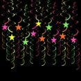 thumbnail image 4 of Selrti 40 Pcs Glow Paper Star Hanging Swirl Decoration Glow in The Dark Ceiling Streamer Fluorescent Neon Party Supplies for Wedding Birthday, 4 of 8