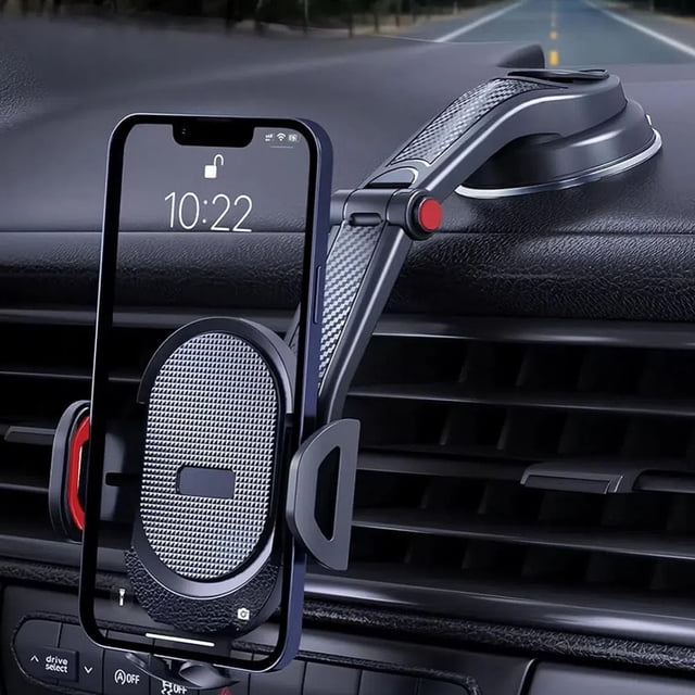 Soporte para teléfono móvil para coche - Soporte universal con ventosa para smartphones de 4,5 a 6,7 pulgadas, brazo giratorio para parabrisas/salpicadero
