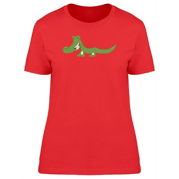 Cool Happy Crocodile Cartoon T-Shirt Women -Image by Shutterstock, Female Large