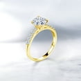 thumbnail image 4 of Gem Stone King 10K Yellow Gold 7MM Round Moissanite and Lab Grown Diamond Engagement Ring for Women | 1.40 Cttw (Size 9), 4 of 4