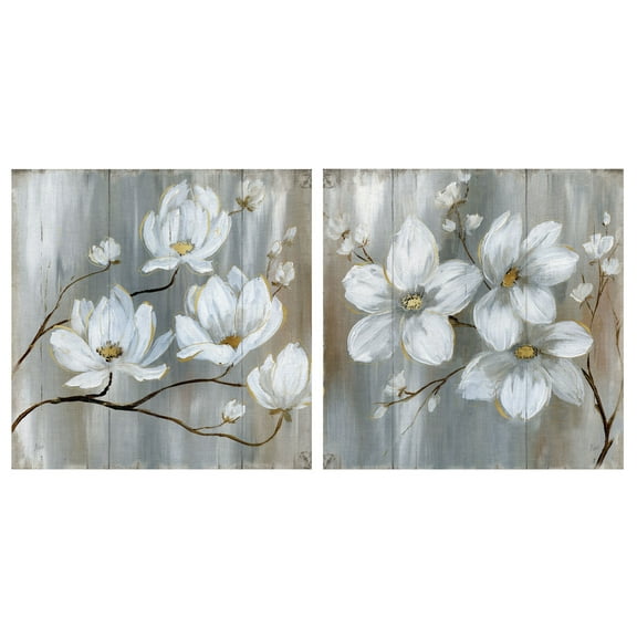 Masterpiece Art Gallery Summer In Neutral I & II Paperwhite Flowers By Nan Canvas Art Print 12" x 12"