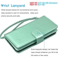 thumbnail image 6 of Galaxy A71 5G Case, [5G Version] Galaxy A71 Wallet Case, Tekcoo Luxury PU Leather Cash Credit Card Slots Holder Carrying Folio Flip Cover [Detachable Magnetic Hard Case] for Samsung A71 [Turquoise], 6 of 6