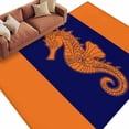 thumbnail image 2 of Seahorse Washable Living Room Rugs 6'x9', Summer Beach Low Pile Throw Large Area Rug Non-Slip Sturdy Edge Binding Carpet for Dining Room Kitchen Office, 2 of 9