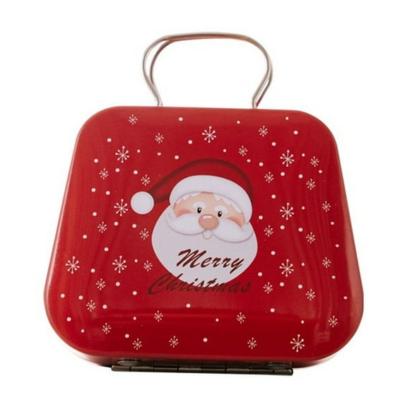 putnchl Creative Round Christmas Cookie Tins With Lids Tinplate Candy Box Tinplate Candy Container Lidded Portable Candy Box