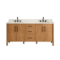 Altair-15 72" Double Bathroom Vanity in Mango Brown with Grain White