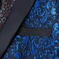 thumbnail image 7 of Mens Floral Jacquard Dress Suit Jacket 1 Button Print Tux Blazer Sport Coat-Blue, 7 of 7