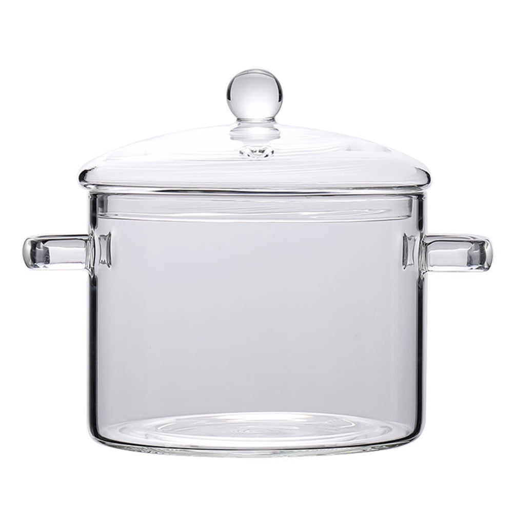 Glass pot Glass Cookware Set transparent double-ear glass pot with Lid Heat  Resistant Handles Large-capacity Induction cooker Gas stoves Open fire