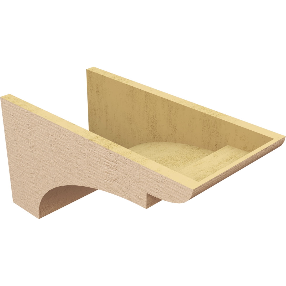11"W x 22"D x 11"H Wide Yorktown Rough Cedar Woodgrain TimberThane Corbel, Primed Tan