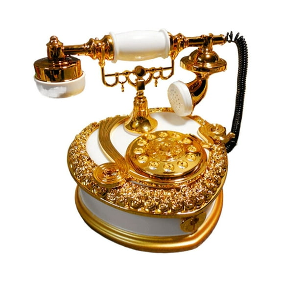 Retro Phone Music Box Jewelry Box, Vintage Creative Telephone Jewelry Organizer with Drawer Storage, Unique Home Decor and Birthday Gift for Women, Girls, Wife, Daughter