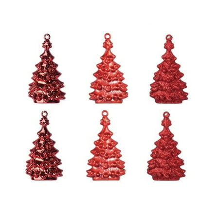 

6Pcs/Pack Christmas Pendant Fade Resistant Fine Workmanship Various Styles Bright Color Wear-resistant Christmas Tree Decoration Reusable Star Pendant Christmas Tree Hanging Decorations for Festival