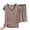 Khaki, variant on XuJwPNcy Women's Summer 2 Piece Lounge Sets Striped Cap Sleeve Tee Shirts with Mini Shorts Loungewear Short Sets Sleepwear