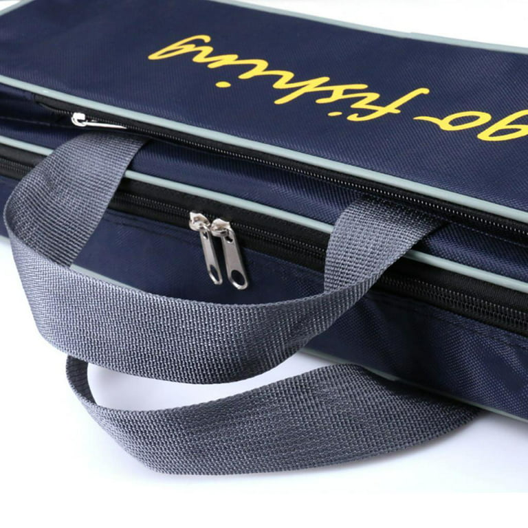 Large Capacity Travel Fishing Rod Reel Case with Double Zippers 50cm Length  