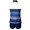 thumbnail image 5 of Women's Summer Striped Print V-neck Open Back Two Piece Swimsuit, 5 of 9