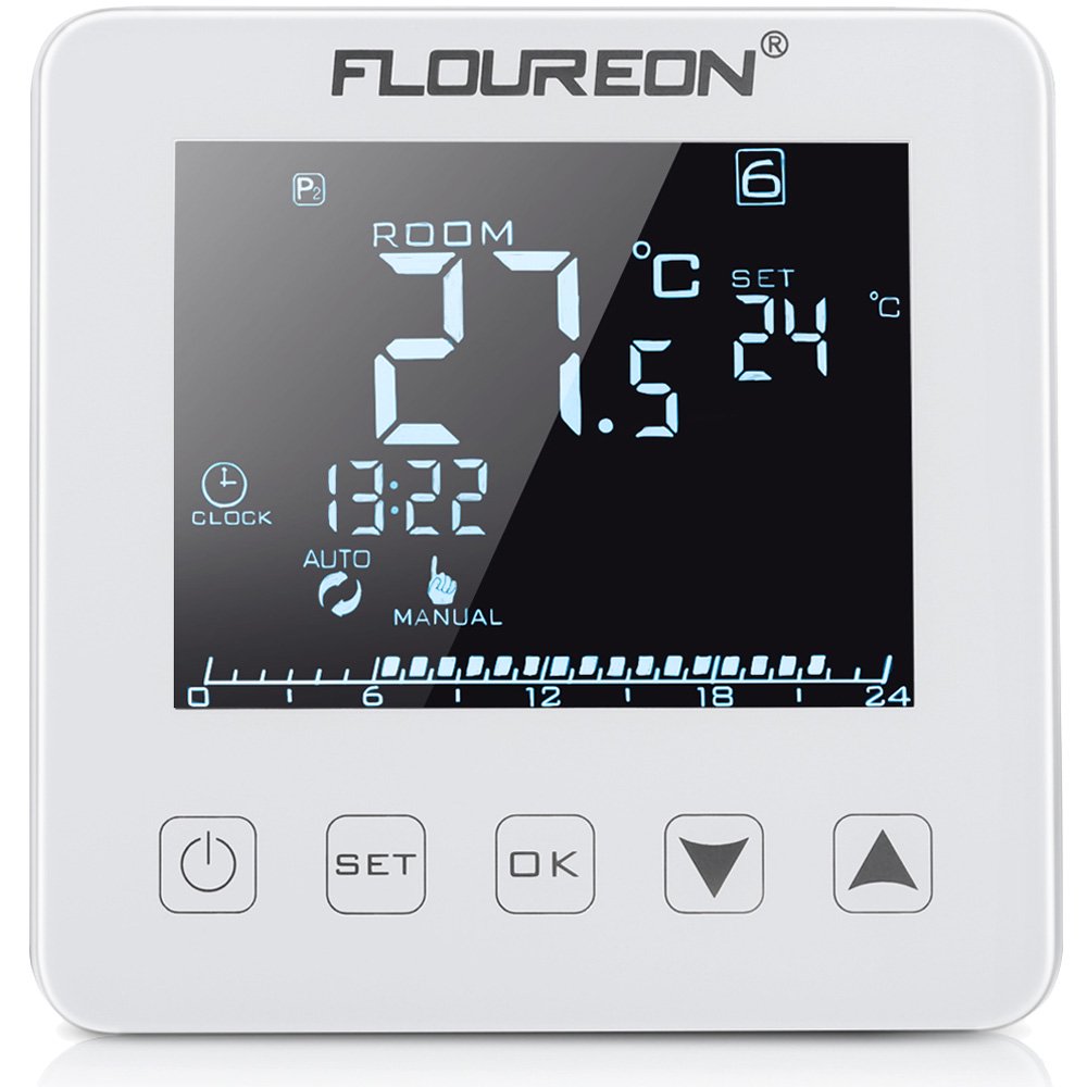 Programmable Thermostat, FLOUREON Touch Screen Electric Heating