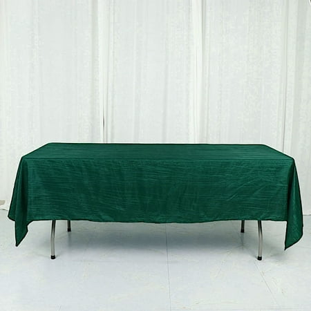 

BalsaCircle Hunter Green 60 x 102 Accordion Crinkle Taffeta Rectangular Tablecloth Decorations