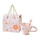 thumbnail image 1 of Taza de café de cerámica estética para , leche, cacao, café, taza floral femenina, regalo de cumpleaños de Valentín para mujeres y niñas. Rosa, 1 of 8