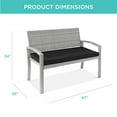 thumbnail image 7 of Best Choice Products 2-Person Outdoor Wicker Bench Garden Patio Porch Furniture w/ 700lb Capacity - Gray/Black, 7 of 7