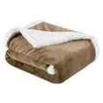 thumbnail image 6 of Sherpa Throw Blanket Super Soft Non Shedding Reversible Ultra Luxurious Plush Blanket (60 X 80 inches, Brown), 6 of 10