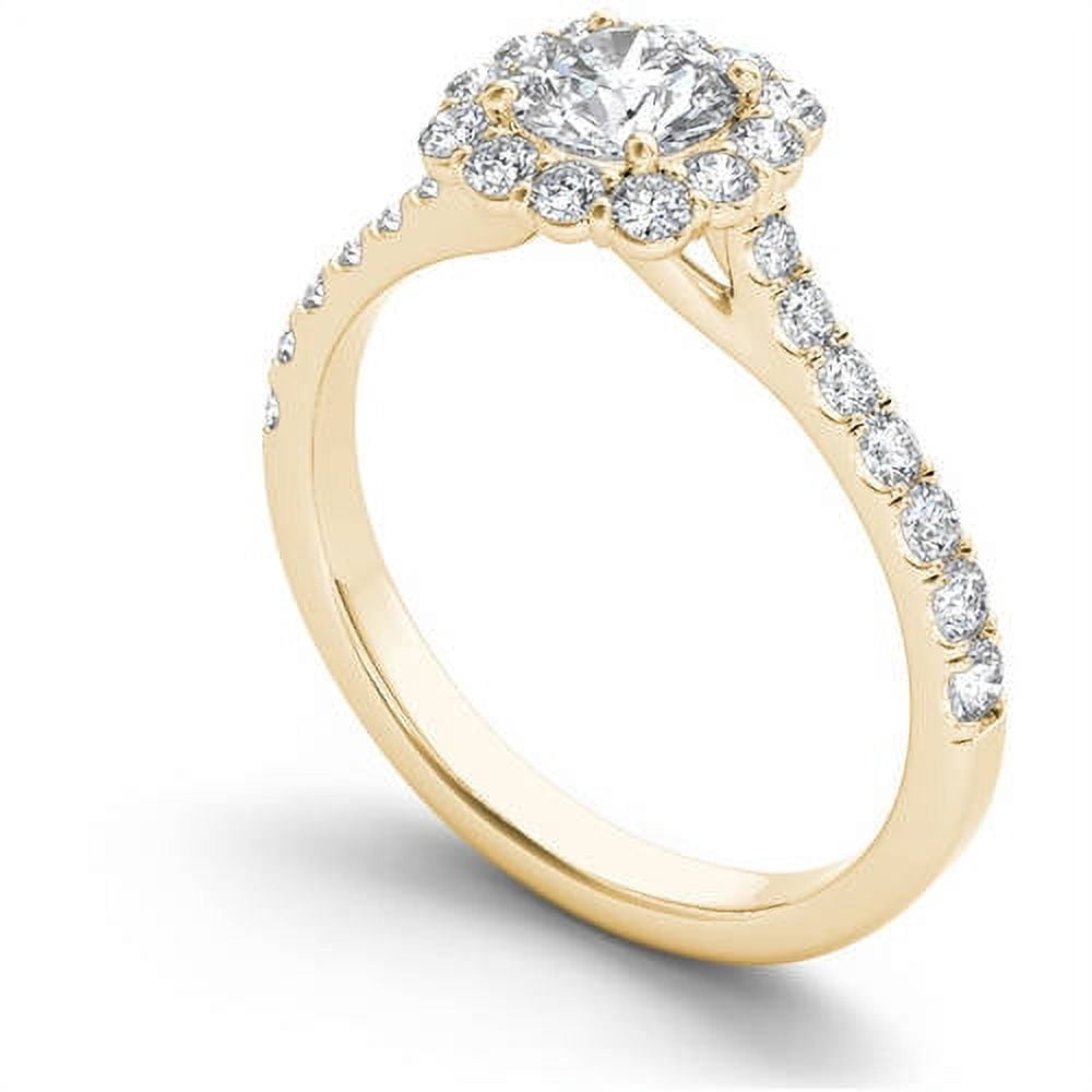 1-1/4 Carat T.W. Diamond Single Halo 14kt Yellow Gold Engagement Ring