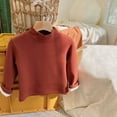 thumbnail image 2 of Jalioing Kids Fall Winter T Shirts Long Sleeve Mock Neck Fleece Lined Thermal Undershirt Boys Girl Comfy Baselayer, 2 of 3