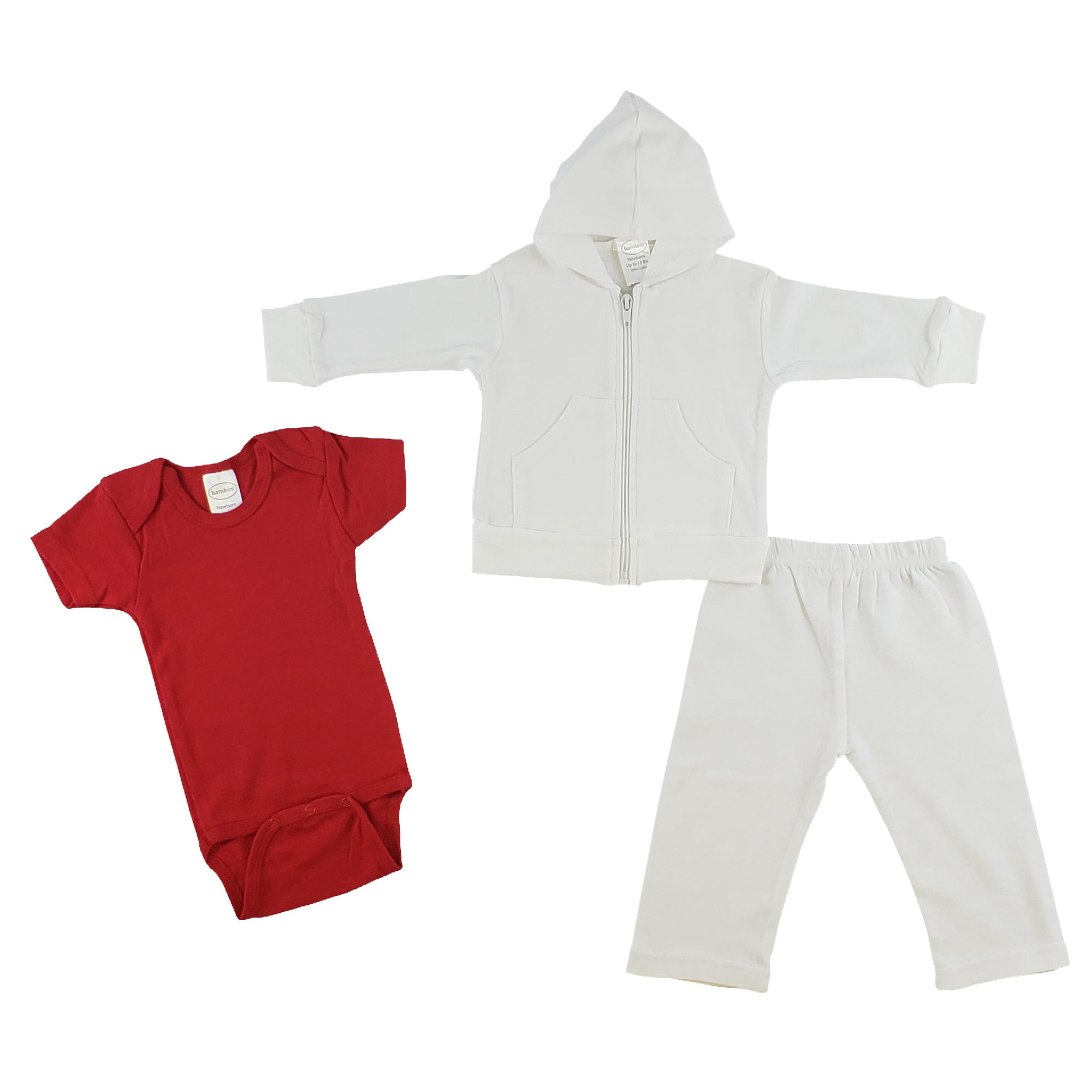 Bambini Infant Sweatshirt Onezie and Pants - 3 Pc Set