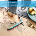 thumbnail image 4 of Waiter Corkscrew Set 4-Piece with Double Hinge, Foil Cutter & Bottle Opener - Multicolor Titanium Stainless Steel, 4 of 5