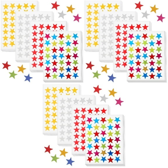 3 Count Self-adhesive Star Sticker Children's Award Stickers Teacher