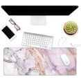 thumbnail image 3 of Thin Extended Gaming Mouse Pad （31.5*11.8*0.08 inch） with Stitched Edges Large Mousepad Long XXL Keyboard and Mouse pad Desk Mat for Gaming Office & Home - Pink Marble Pattern, 3 of 5