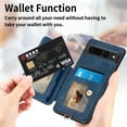 thumbnail image 3 of SaniMore for Google Pixel 6 Pro Wallet Case, [RFID Blocking] Elastic Card Slot Vehicle Magnetic PU Leather Ring Holder & Lanyard Stand Money Pocket Protective Cover for Google Pixel 6 Pro, Blue, 3 of 12