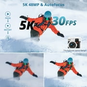 5K Digital Camera for Photography WiFi Autofocus 48MP with Dual Lens Flash Auto-Focus with 18X Zoom & 32GB SD Card for Kids Teens Adult, Black