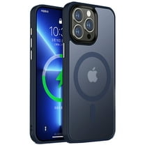 Dteck Magnetic Case for iPhone 15 Pro Case Compatible with MagSafe, Translucent Matte Back with Aluminum Alloy Keys, Shockproof 15 Pro Phone Case 6.1 Inch, Blue