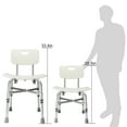 thumbnail image 2 of Kadyn Shower Stool Bath Chair, 6 Height Transfer Bench Stool with Back, Shower Bench for Elderly, Handicap, and Disabled, White, 2 of 13