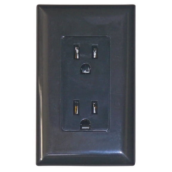 Valterra DG15BKVP Black Receptacle With Receptacle Cover