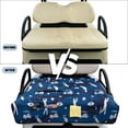 thumbnail image 6 of COEQINE Quilted Golf Cart Seat Cover, Folds Like a Bag with Handle for Easy Carry, Universal Fit 51.2"x30.3" for EZGO Yamaha Club Car 2-Seaters, 4 Pockets, Dark Blue Camo Golf Pattern, 6 of 8