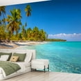 thumbnail image 2 of Peel and Stick Wallpaper Waterproof Tropical paradise idyllic caribbean beach palm trees Punta Cana Saona Wall Mural Decor Self Adhesive and Removable 69in x 98in, 2 of 8